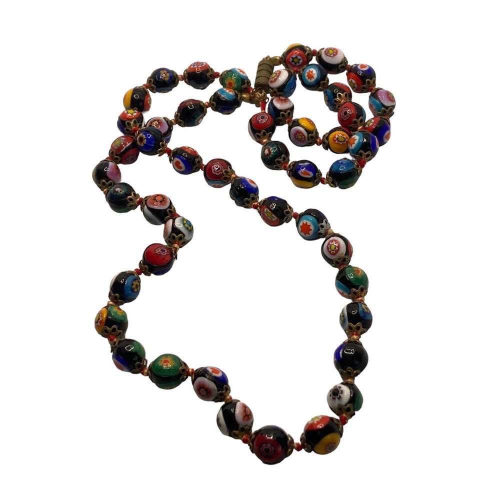 Vintage Art Deco Murano Venetian‎ Glass Beaded Necklace
